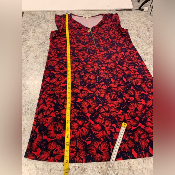 Michael Kors, red and blue Hawaiian flower dress - Picture 9 of 12